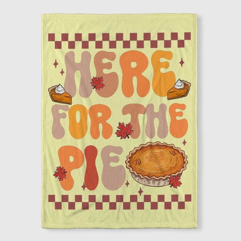 Retro Pie Quote Fleece Blanket for Pie Lovers Thanksgiving Gift