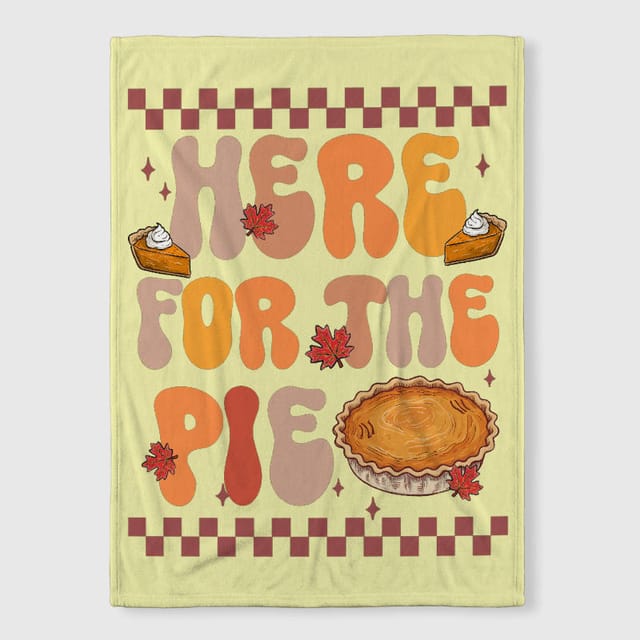 Retro Pie Quote Fleece Blanket for Pie Lovers Thanksgiving Gift