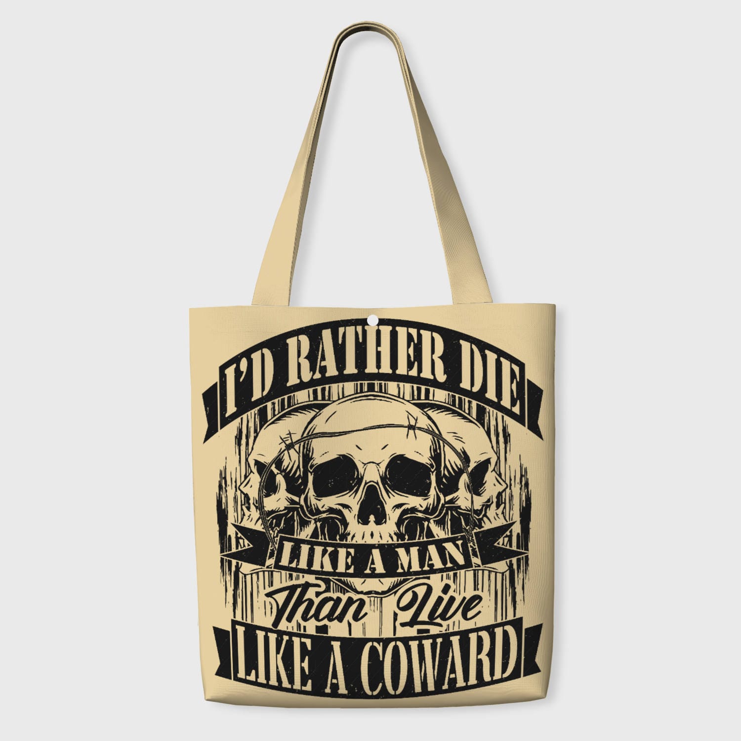 Vintage Skull Quote Tote Bag for Men Father's Day Gift