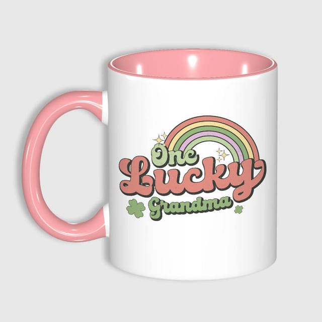 Retro One Lucky Grandma Ceramic Coffee Mug Gift For Grandma Daily Use
