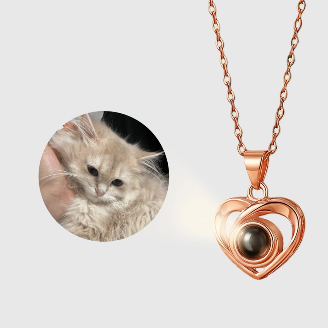 Personalized Photo Projection Necklace — 925 Silver / Rose Gold - 1