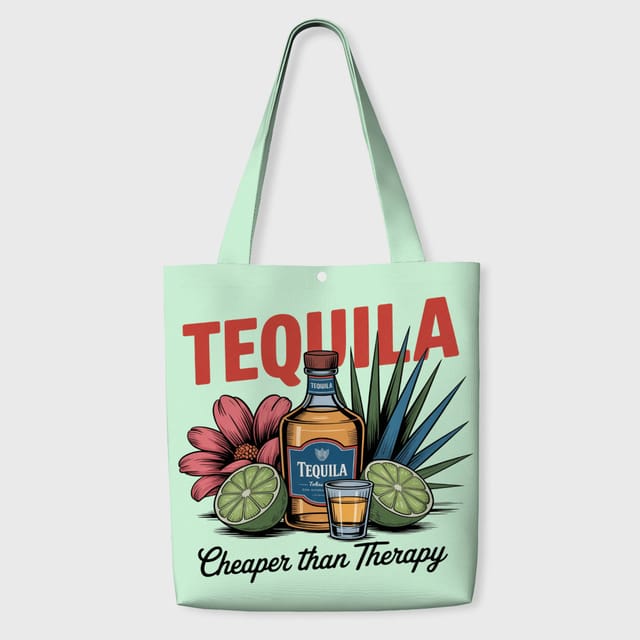 Funny Tequila Quote Tote Bag for Tequila Fans Gift