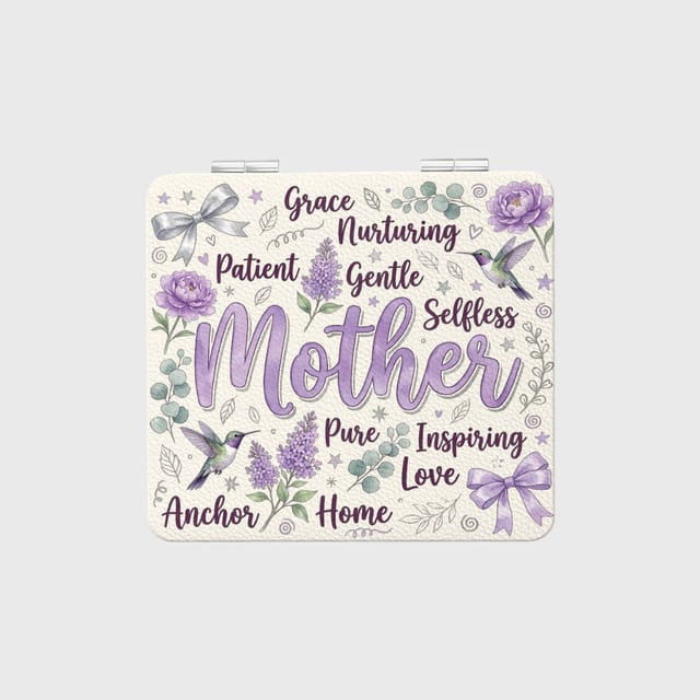 Floral Hummingbird Pocket Mirror for Mom Mother's Day