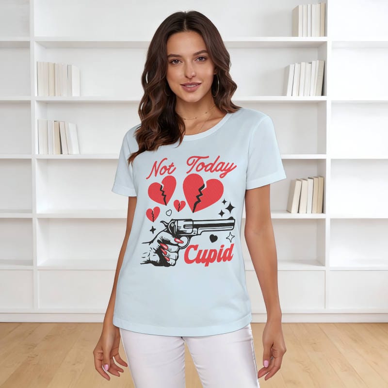 Women's Classic Crew Neck Ribbed Short Sleeve Casual Basic White T-Shirt - 1