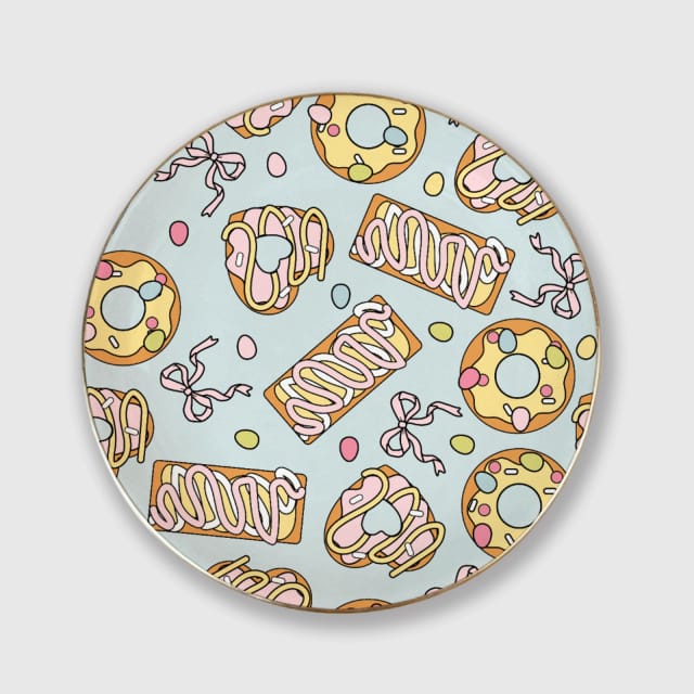 Donut & Bow Ceramic Trinket Tray for Valentine's Day Gift