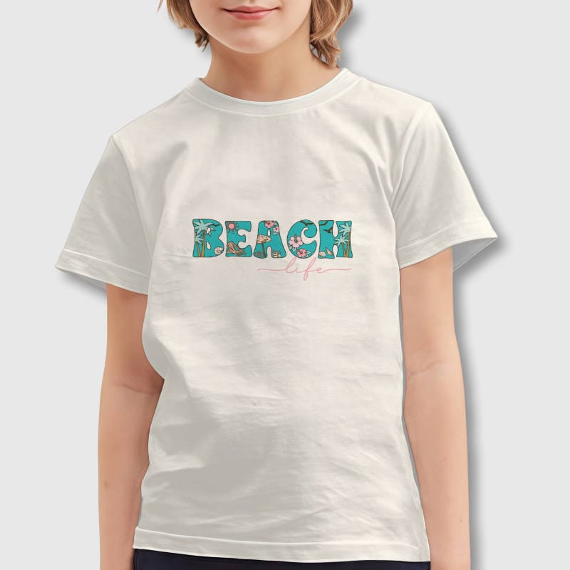 Beach Life Graphic Kids T-Shirt for Summer Daily Wear