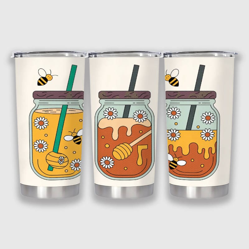 Honey Bee Daisy 20oz Insulated Tumbler for Bee Lovers Gift