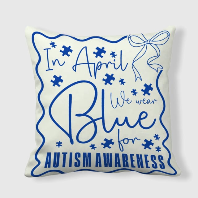 Autism Puzzle Quote Square Throw Pillow for Awareness Gifts