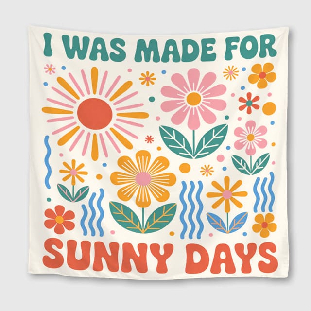 Groovy Floral Sunny Days Square Towel for Summer Daily Use