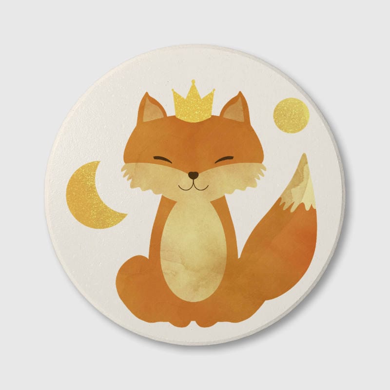 Cute Fox Ceramic Coaster for Pet Lovers Daily Home Use