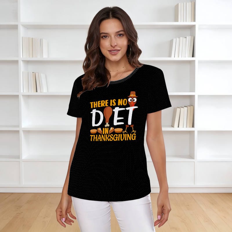 Funny Thanksgiving Diet T-Shirt for Women Holiday Gift