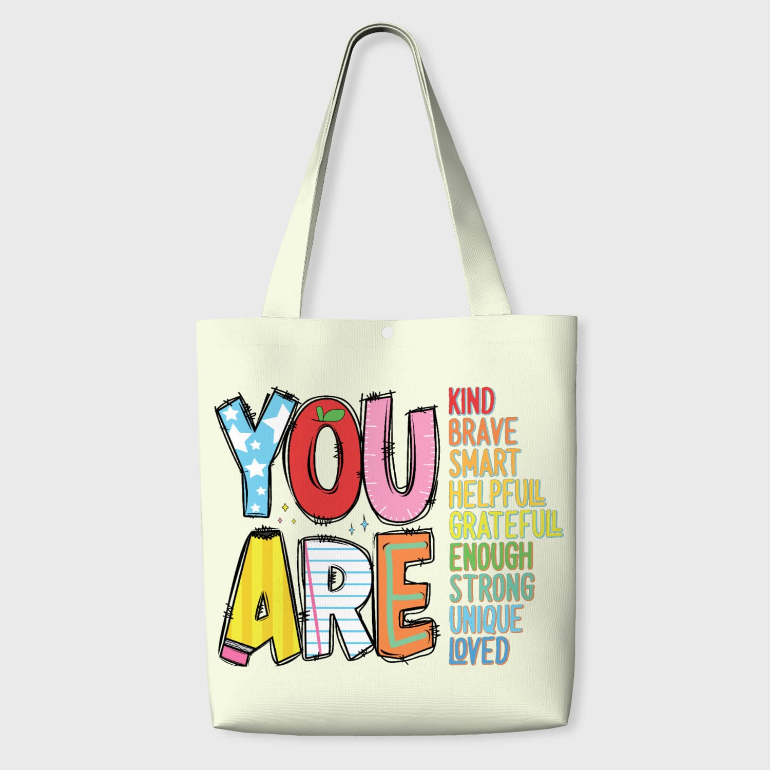 School Affirmation Tote Bag for Teachers Students Daily Use