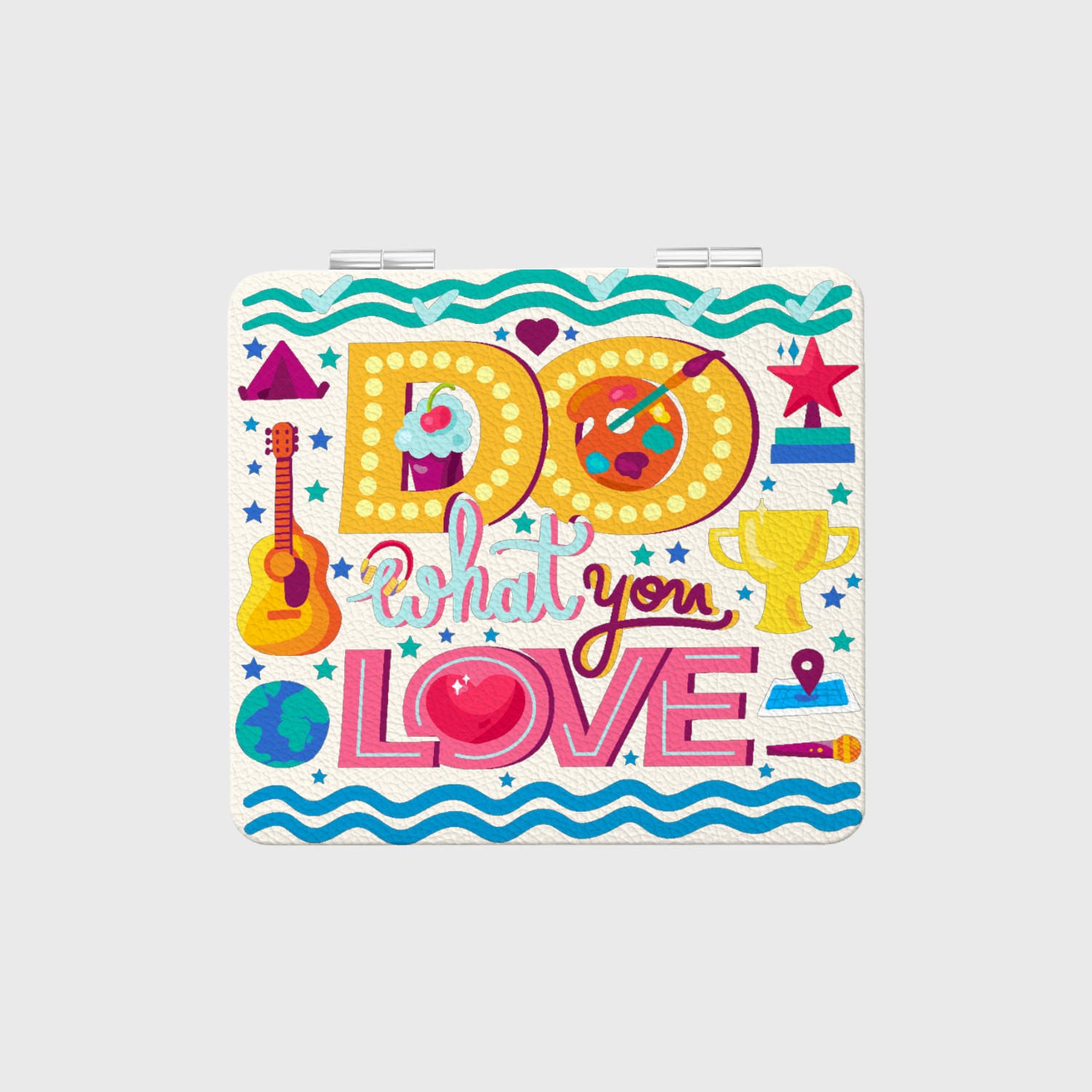 Do What You Love Quote Pocket Makeup Mirror for Creatives Gift