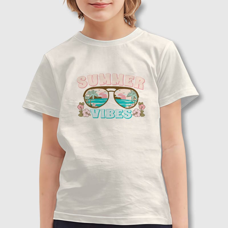 Summer Vibes Sunglasses Kids T-Shirt for Summer Wear