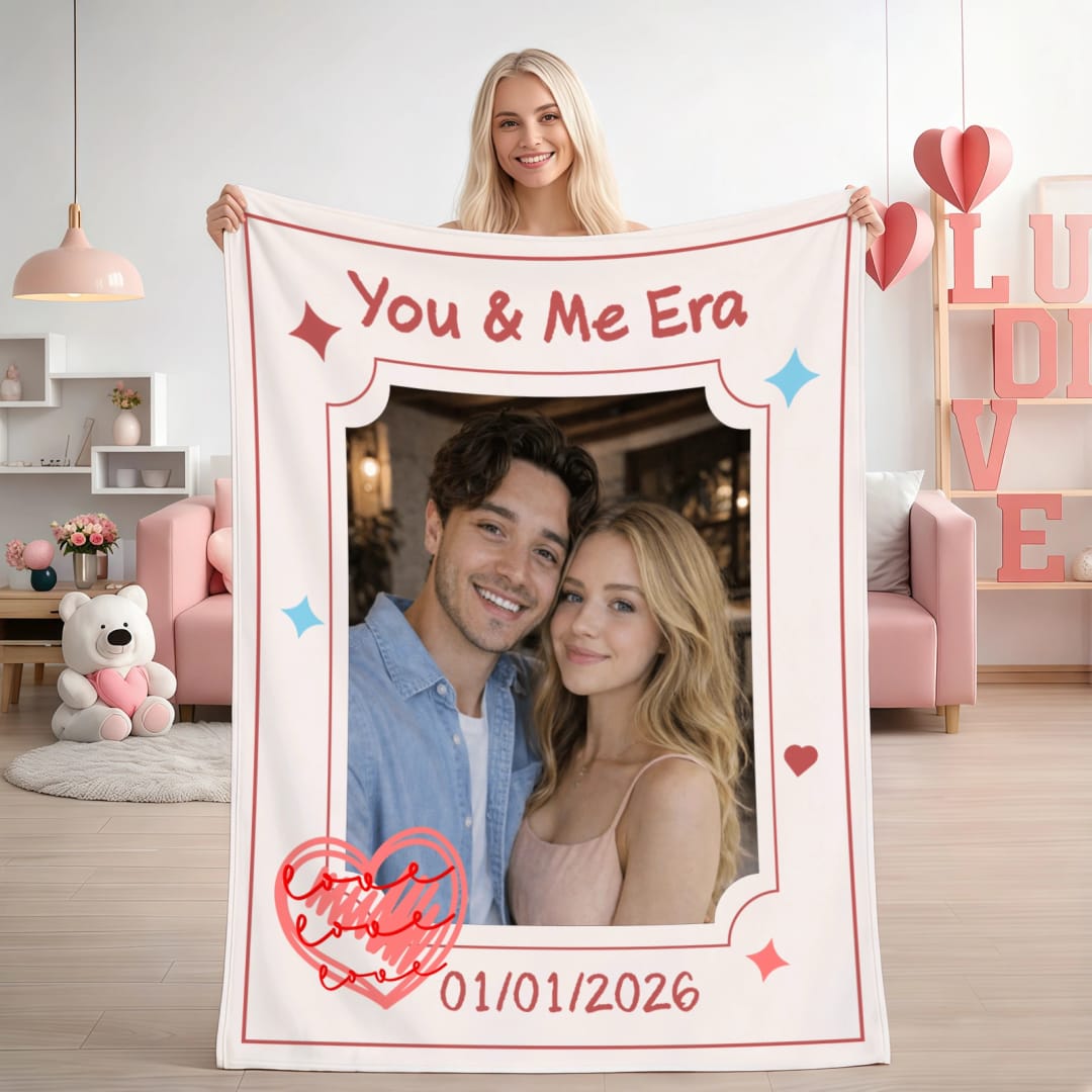 Custom Woven Blanket – Personalized Photo Throw with Fringe Edges, Soft Woven Fabric, Full-Print Picture Blanket for Sofa, Bed, Travel, Gifts, Home Décor - 1