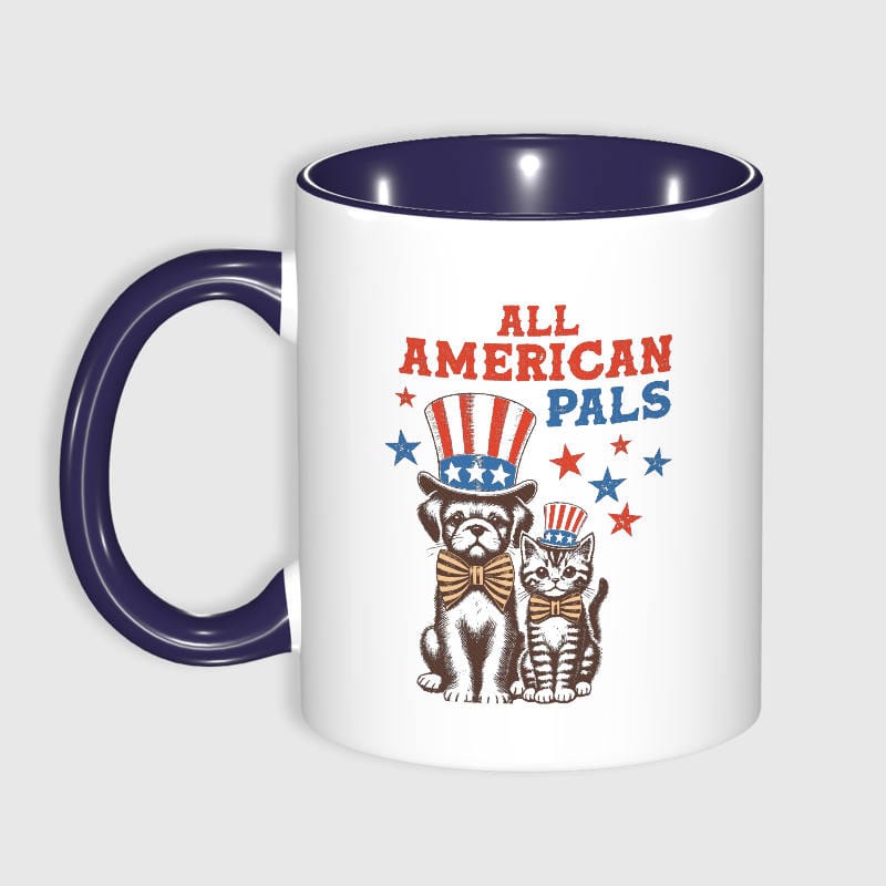 Patriotic Dog Cat 11oz Mug for Pet Lovers USA Gift