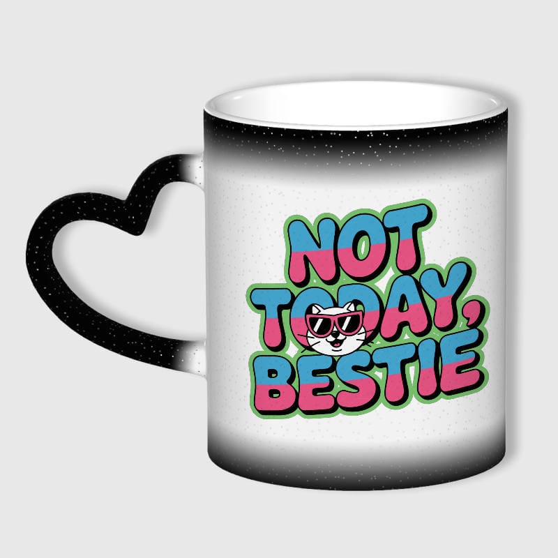 Funny Cat Color Changing Mug for Bestie Gift