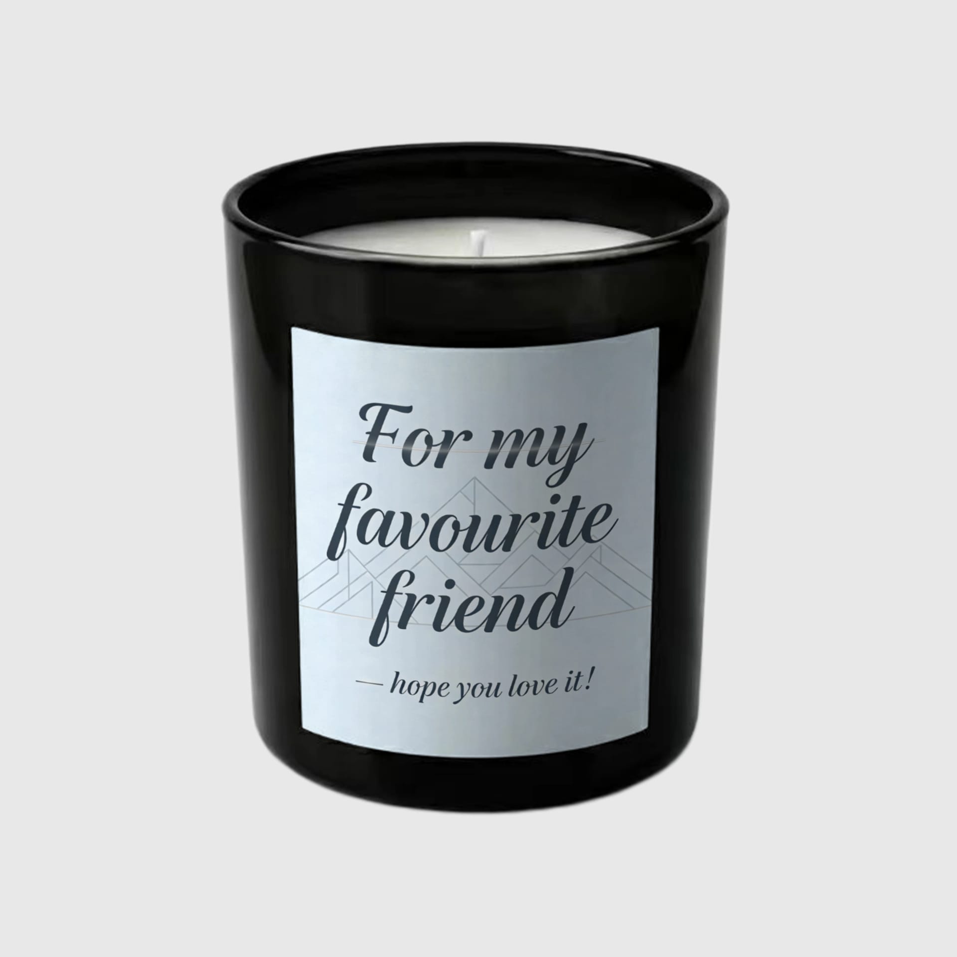 Hidden Message Black Candle for Best Friend Friendship Gift