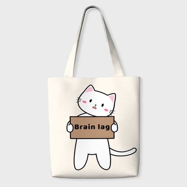 Funny Cartoon Cat Tote Bag for Cat Lovers Daily Use