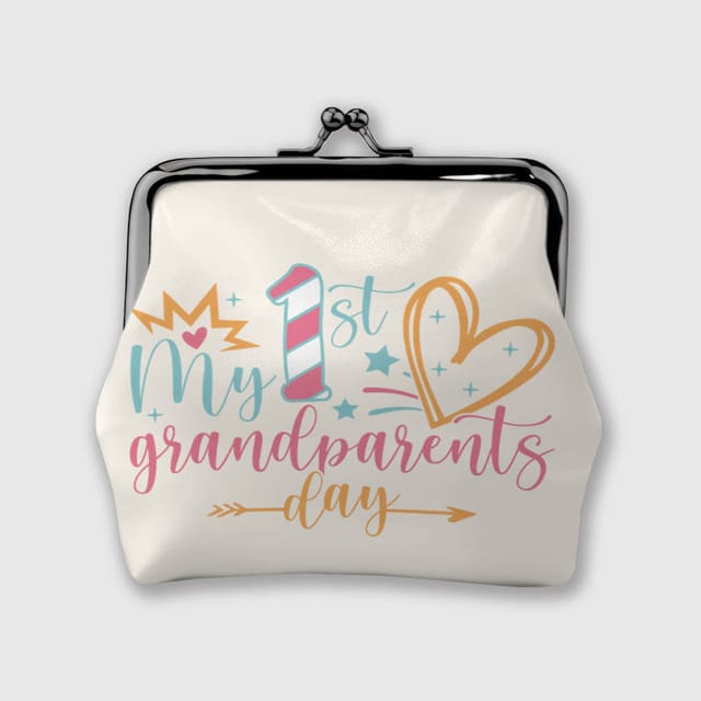 My 1st Grandparents Day Kiss Lock Coin Purse Cute Gift for Grandma and Grandpa