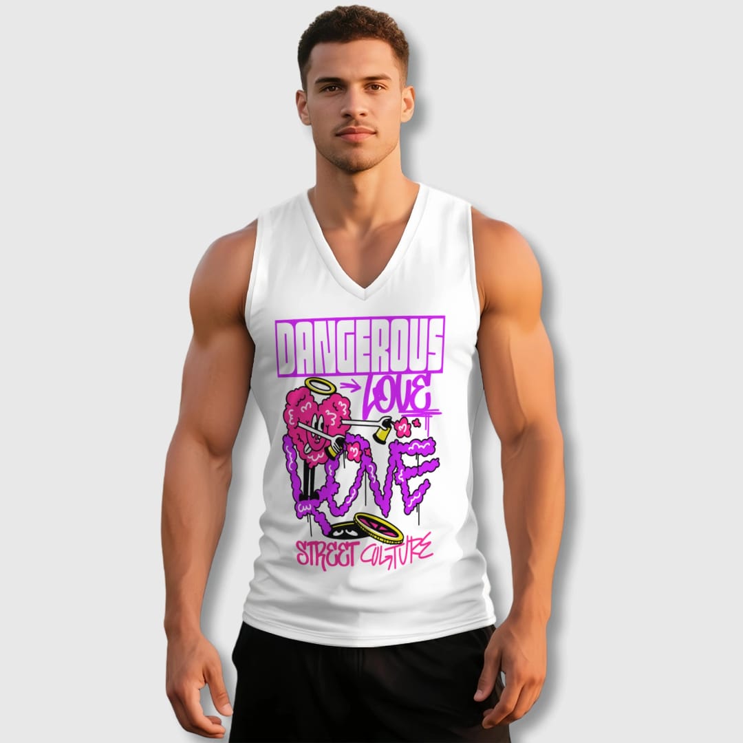 Custom Men's V-Neck Vest | Personalized Lightweight Sleeveless Shirt - 1