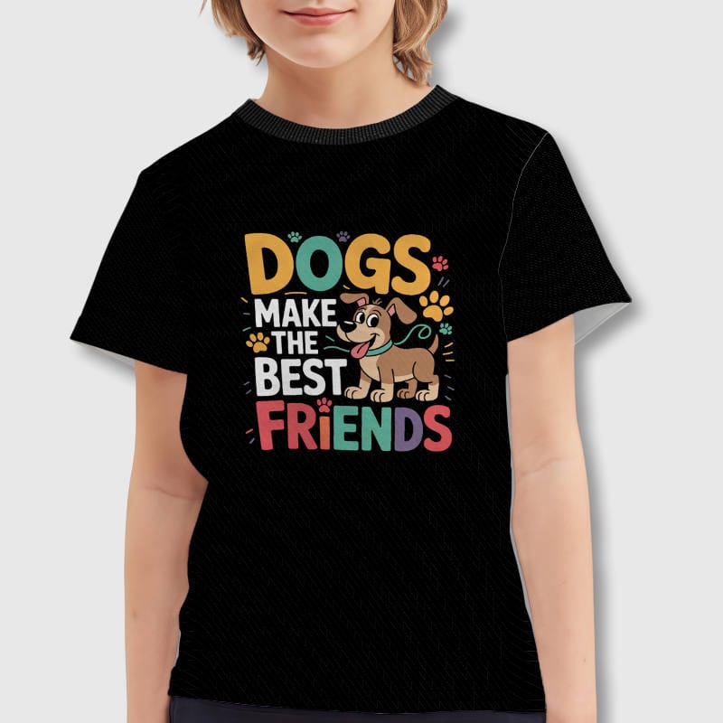 Dogs Best Friends Graphic Kids T-Shirt for Pet Lover Gifts