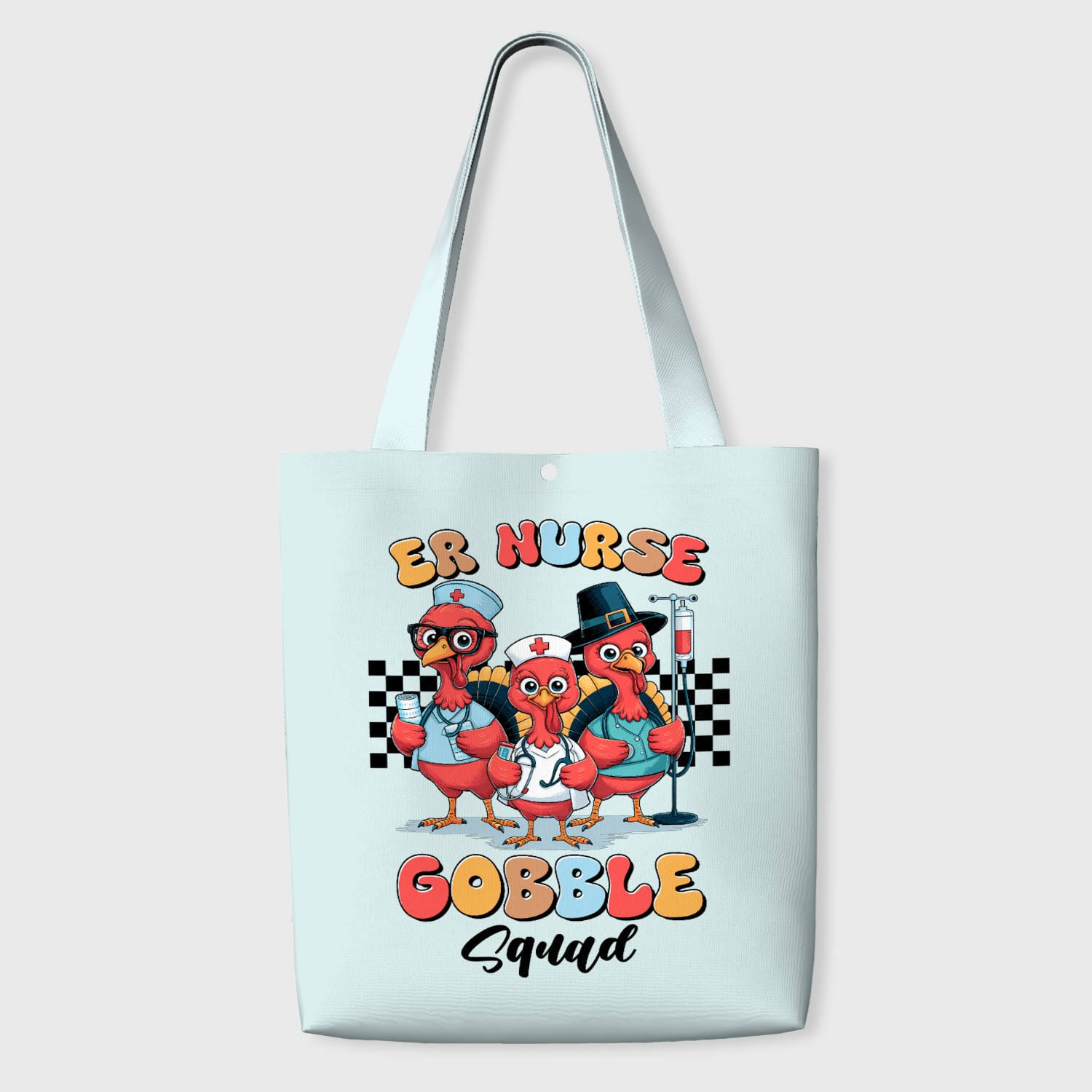 Funny ER Nurse Turkey Tote Bag for Nurses Thanksgiving Gift