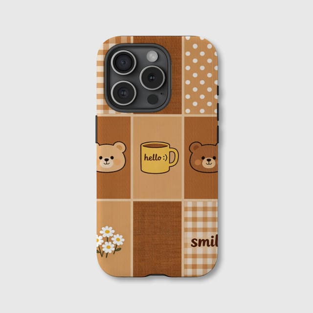 Cute Bear Patchwork Magnetic Phone Case for Kawaii Fans Birthday Gift