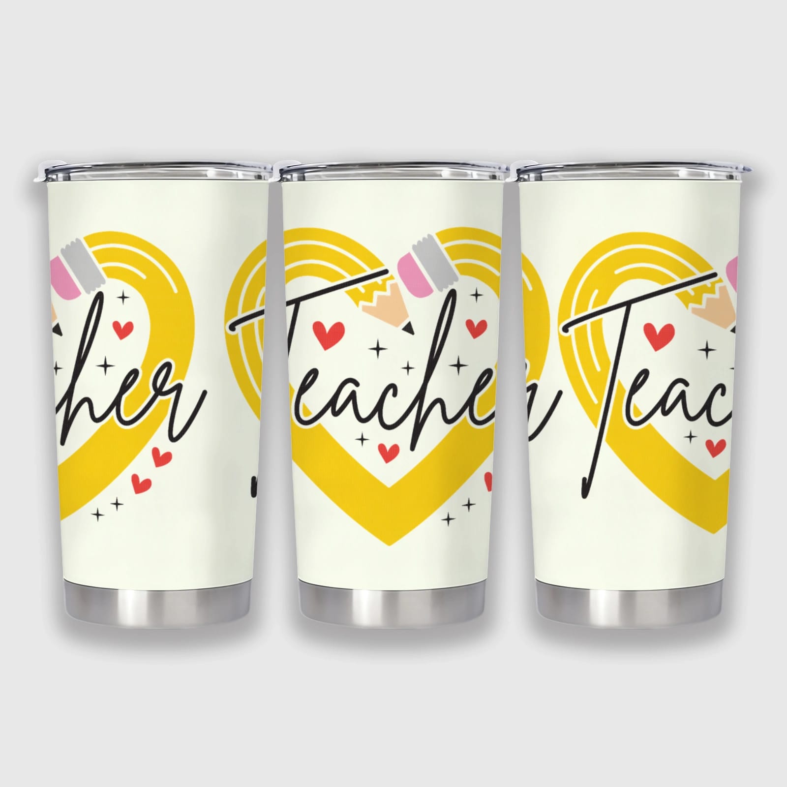 Teacher Heart Pencil 20oz Insulated Tumbler for Teacher Gifts