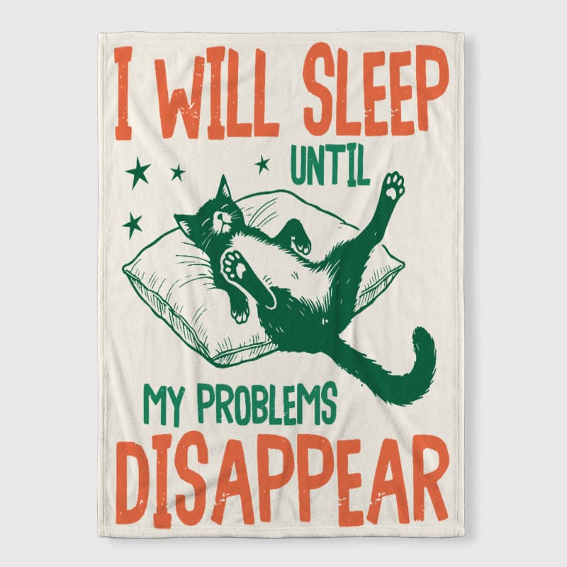 Funny Sleeping Cat Fleece Throw Blanket for Cat Lovers Gift
