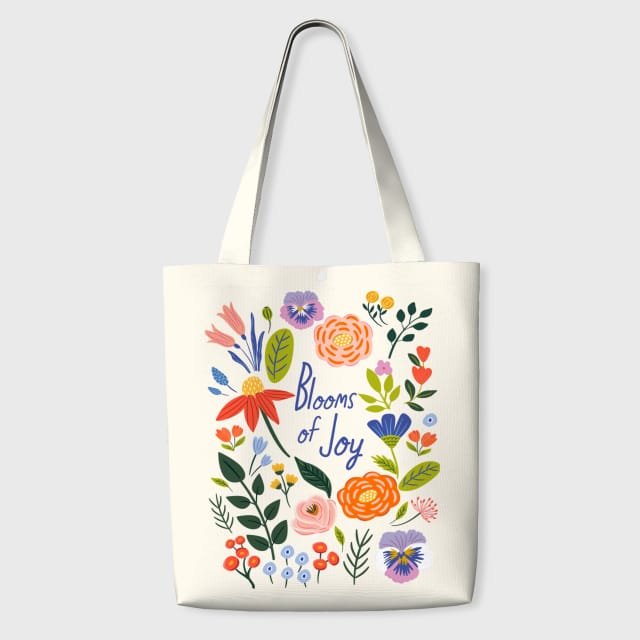 Blooms of Joy Floral Canvas Tote Bag for Daily Use & Gifting