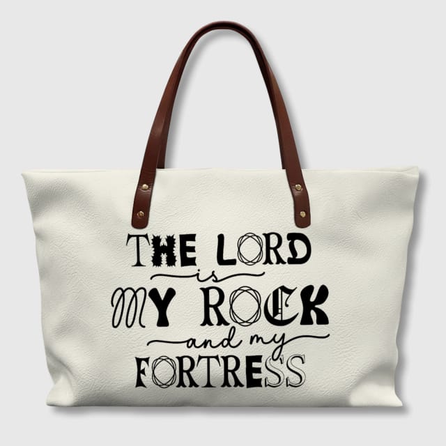 Christian Faith Quote PU Leather Tote Bag for Christians Daily Gifting