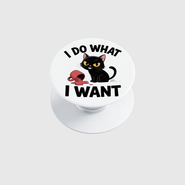 Funny Black Cat Phone Grip for Cat Lovers