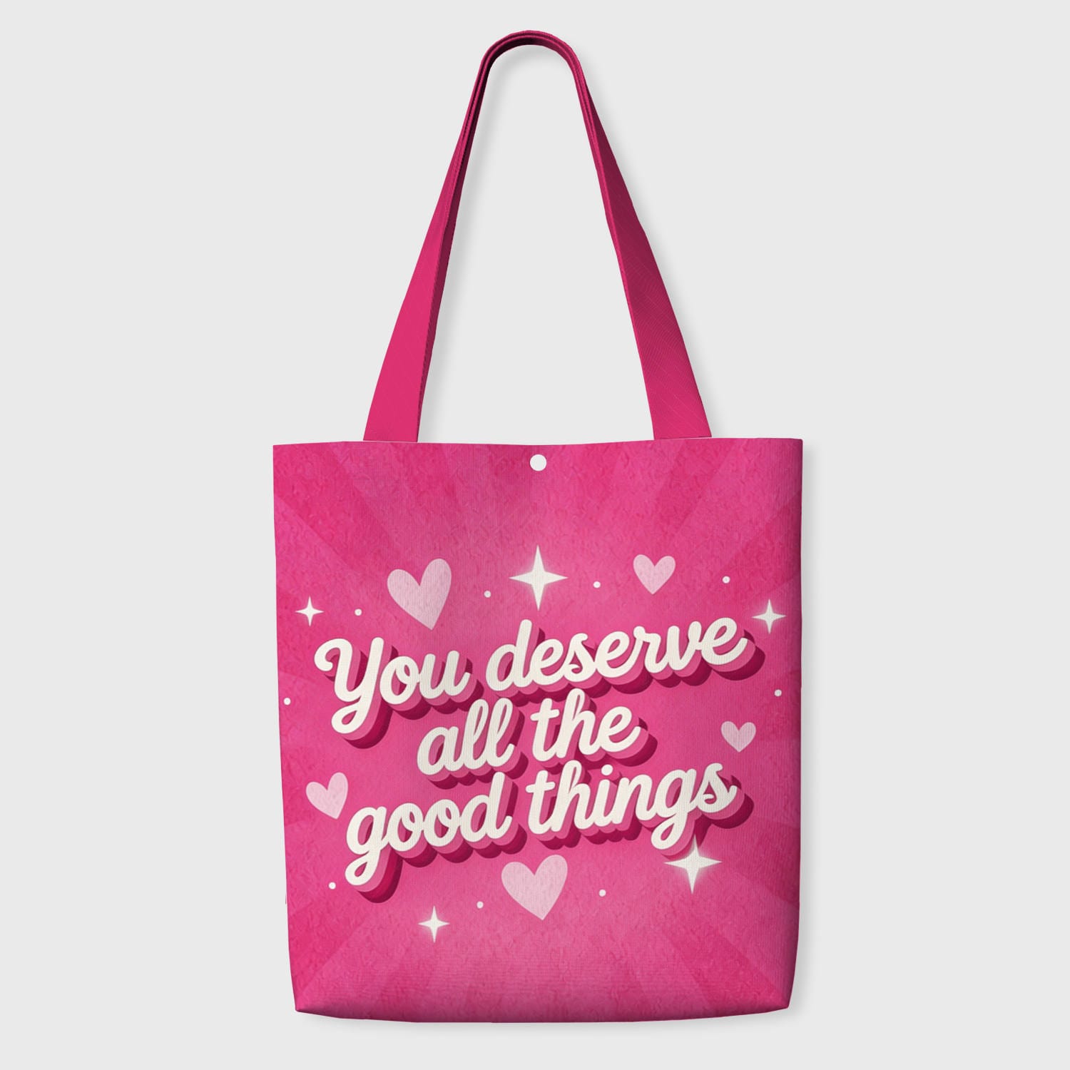 Positive Quote Pink Tote Bag for Women Daily Shopping Gift