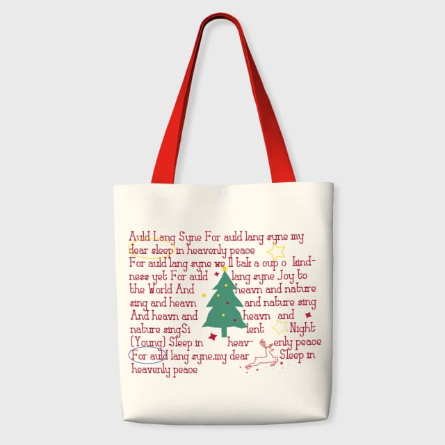 Auld Lang Syne Quote Canvas Tote Bag for Christmas Gifts