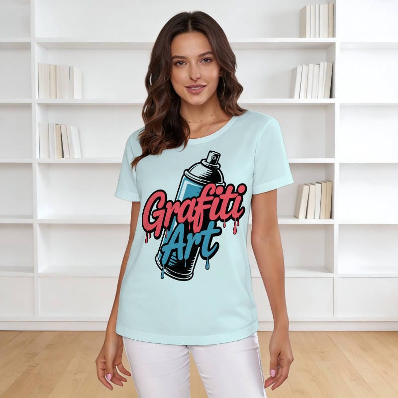 Graffiti Art Women's T-Shirt for Casual Daily Wear