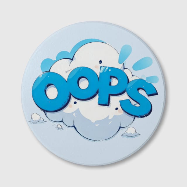 Cute Oops Cloud Absorbent Ceramic Coaster for Gifting & Daily Use