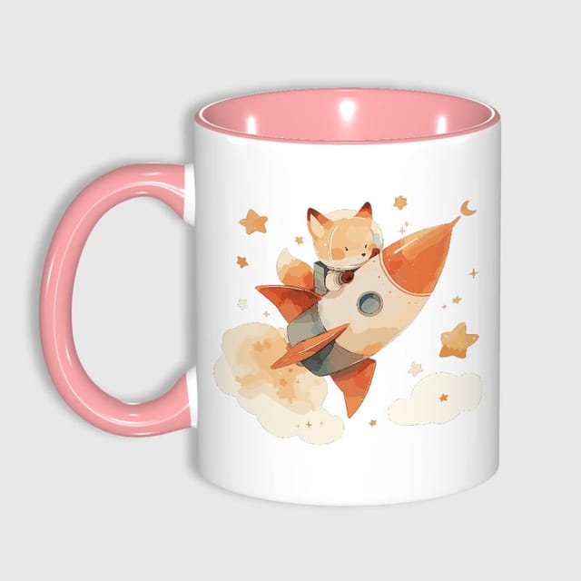 Cute Space Fox Coffee Mug for Fox Lovers Birthday Gift