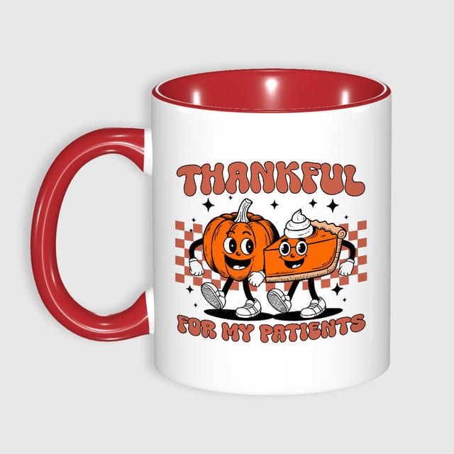 Retro Pumpkin Pie Mug for Nurses Thanksgiving Gift
