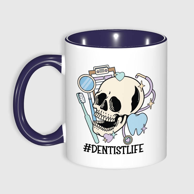 Funny Dentist Skull 11oz Mug for Dentists Birthday Gift
