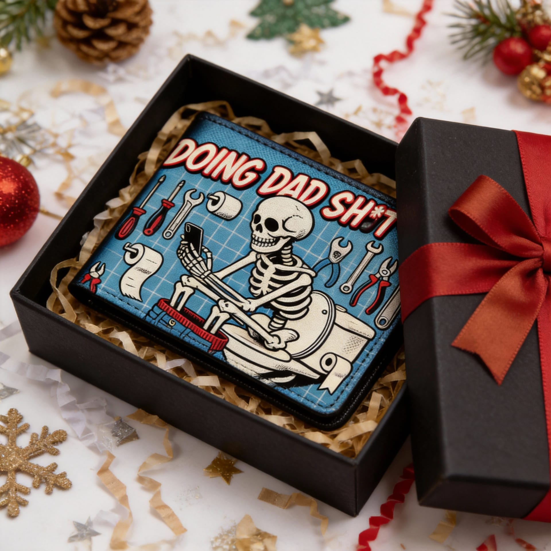 Custom 'Doing Dad Sh*t' Skeleton Wallet