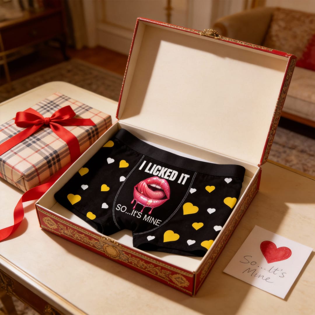 Personalized 'I Licked It So It's Mine' Men's Boxer Briefs - 1