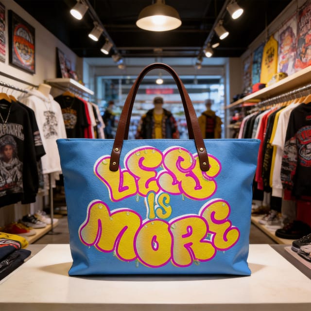 Less is More Graffiti Tote Bag for Women Daily Use