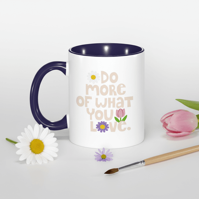 11oz Blue Accent Photo Mug - 'Do More of What You Love' Gift