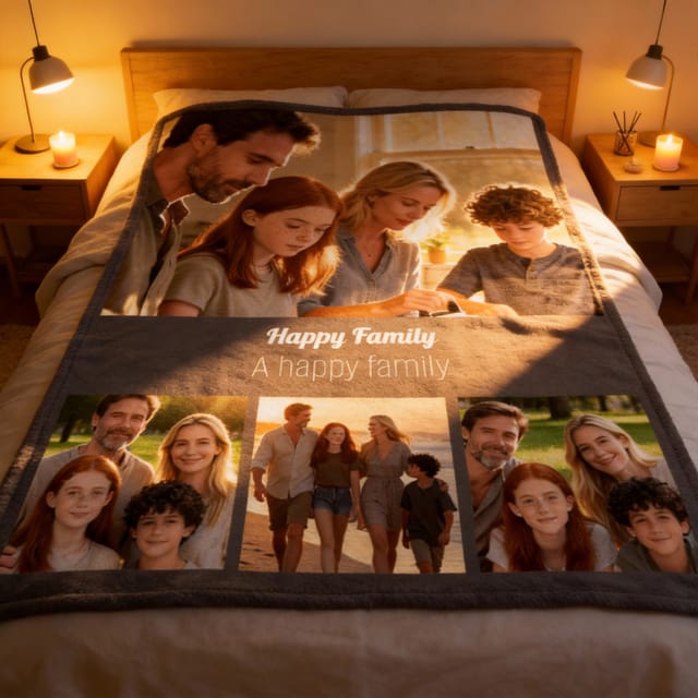 Personalized Family Photo Blanket