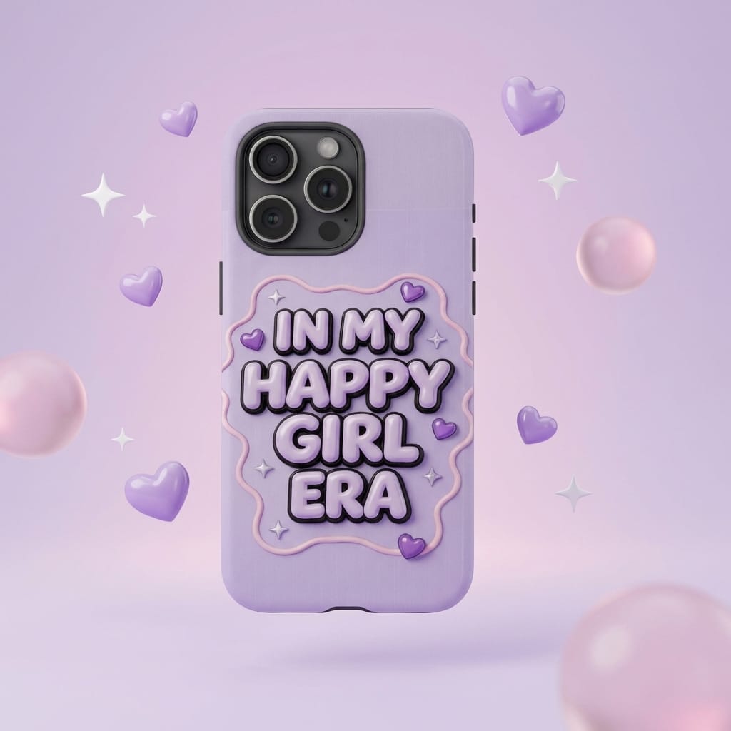 Cute Purple Happy Girl Era Magnetic Phone Case, Ideal Birthday Gift for Women & Friends