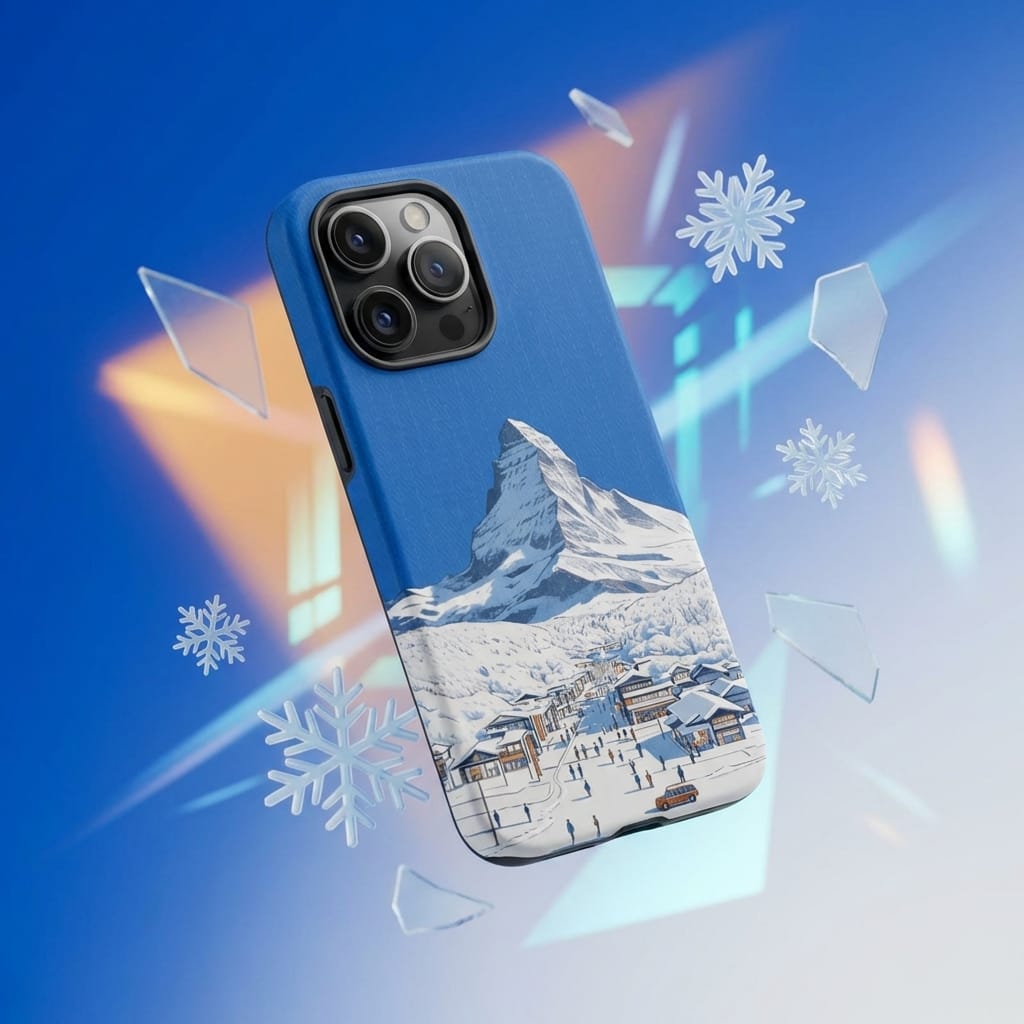 Matterhorn Alpine Snow Scene Magnetic Phone Case for Winter Lovers Holiday Gifting