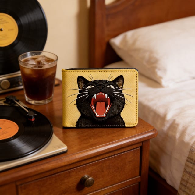 Personalized Black Cat Pop Art Wallet - Unique Gift for Cat Lovers