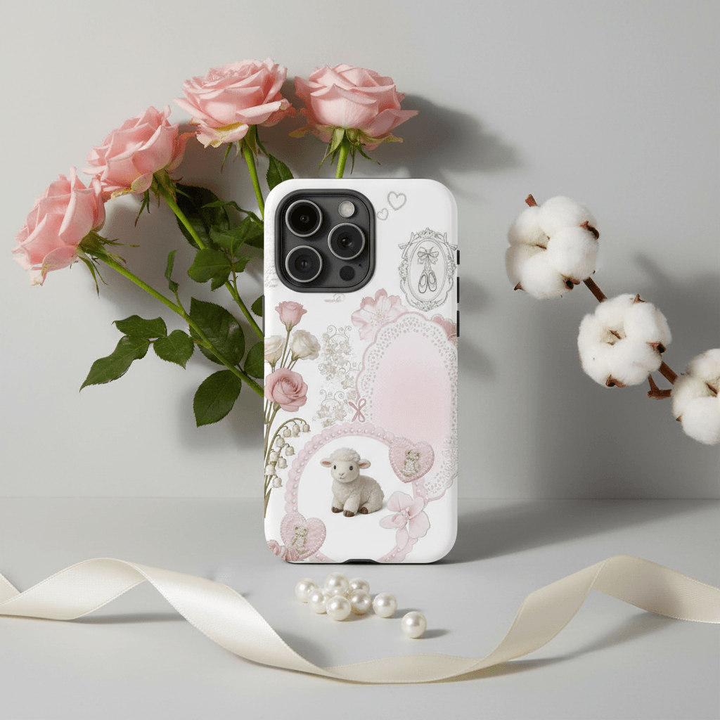 Cute Coquette Lamb Floral Magnetic iPhone Case for Women, Birthday & Holiday Gifting