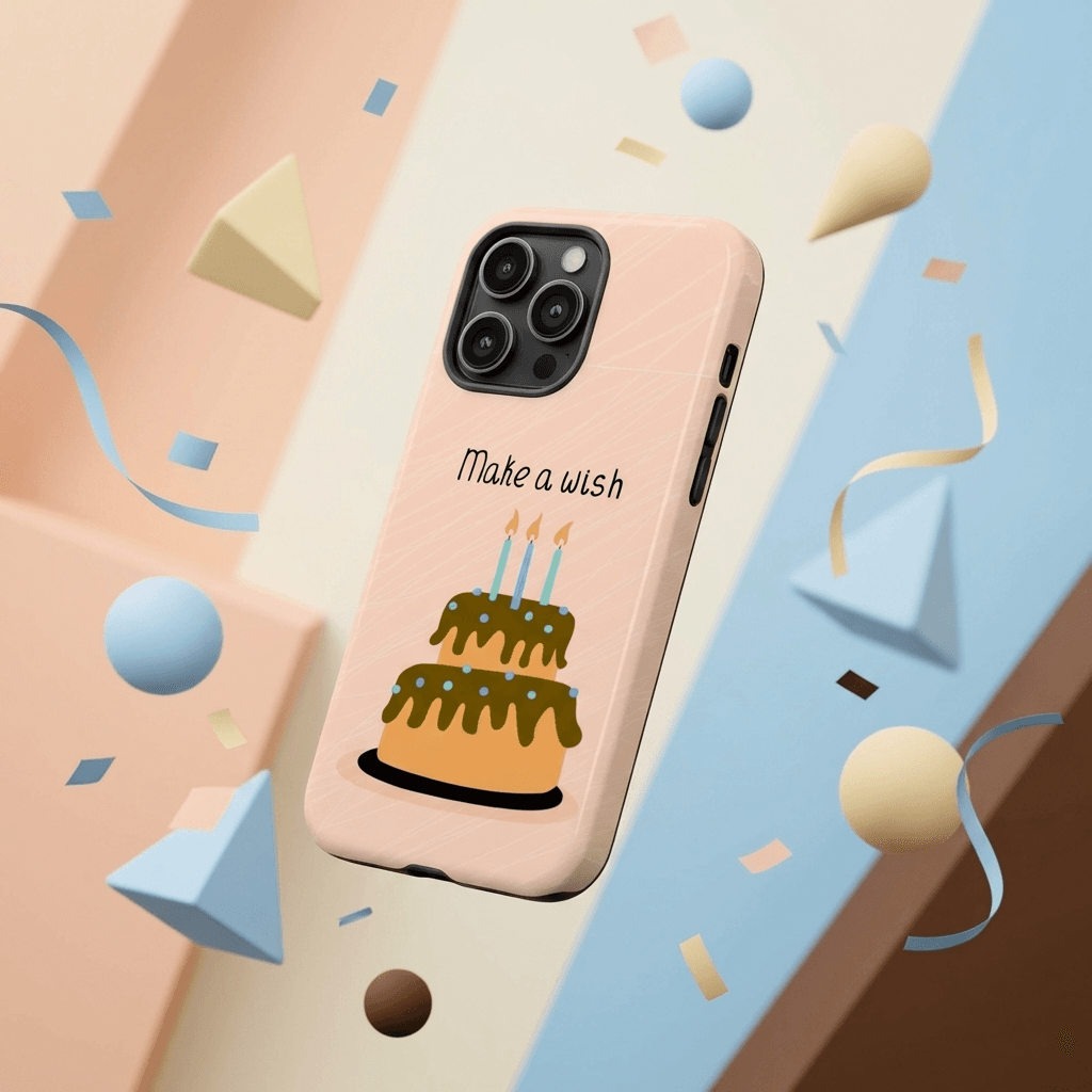 Make a Wish Birthday Cake Magnetic Phone Case for Gift Giving and Special Occasions